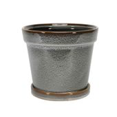 Painted TC Pot with Saucer Vintage Blue-Stoneware (17x15cm)