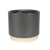 Two-Tone Grey / White Pot - Stoneware (13x11cm)