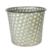 Conical Zinc Container W/Homeycomb Pattern (23x19cm)