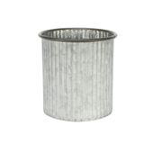 Ribbed Zinc Planter (15x15cm)