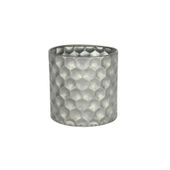 Cylinder Zinc Container W/Honeycomb Pattern (12x12cm)