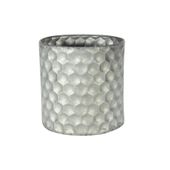 Cylinder Zinc Container W/Honeycomb Pattern (15x15cm)