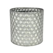 Cylinder Zinc Container W/Honeycomb Pattern (19x18cm)