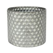 Cylinder Zinc Container W/Honeycomb Pattern (23x19cm)