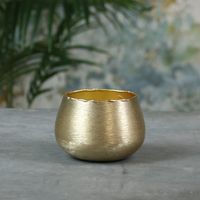 Hyde Park Brush Metal Pot Cover Small Brushed Gold