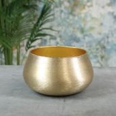 Hyde Park Brush Metal Pot Cover Large Brushed Gold
