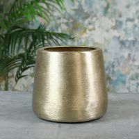 Greenwich Brushed Metal Planter Small Brushed Gold