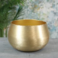 Hyde Park Brush Metal Pot Cover X Large Brushed Gold