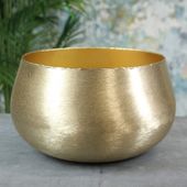 Hyde Park Brush Metal Pot Cover XX Large Brushed Gold