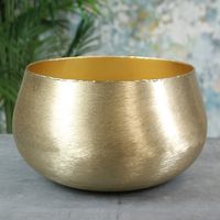 Hyde Park Brush Metal Pot Cover XX Large Brushed Gold