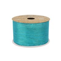 Turquoise with Shimmer thread Ribbon 63mm x 10yds