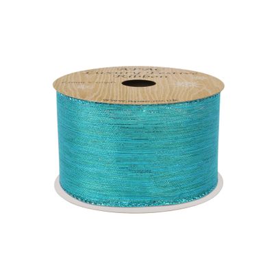 Turquoise with Shimmer thread Ribbon 63mm x 10yds