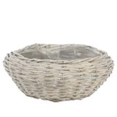 25cm Grey Split Willow Hyacinth Basket