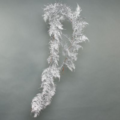 Glitter Asparagus Fern leaf garland Silver 180cm