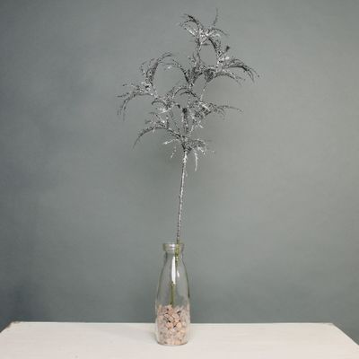 Glitter Arelia leaf stem Pewter 