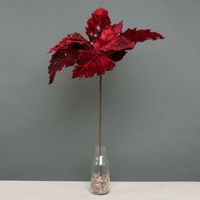 Poinsettia Pick Velvet Burgundy Large
