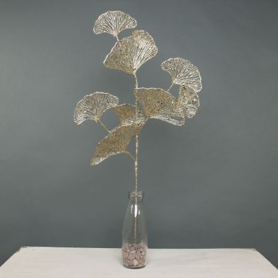 Glitter Ginkgo leaf Stem Gold