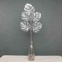 Glitter monstera leaf spray Silver 