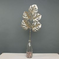 Glitter monstera leaf spray Gold
