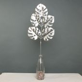 Metallic monstera leaf spray champagne