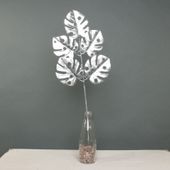 Metallic monstera leaf spray Silver
