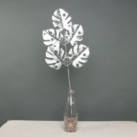 Metallic monstera leaf spray Silver
