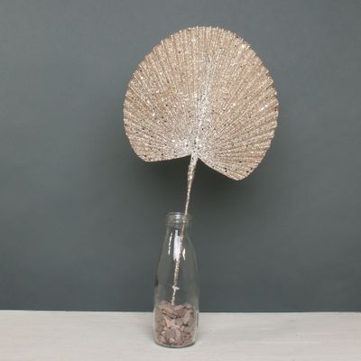Glitter palm fan Champagne