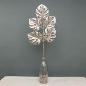 Glitter monstera leaf spray champagne