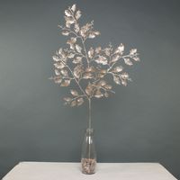Glitter Holly leaf stem Champagne 