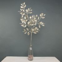 Glitter Holly leaf stem Gold