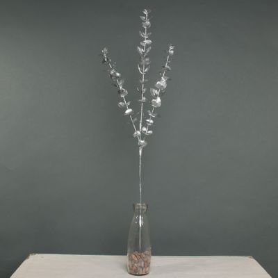 Metallic Eucalyptus x 3  Stem Silver