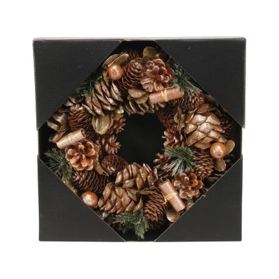 30cm Russet Sparkle Cone wreath