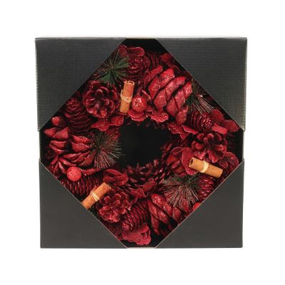 30cm Red Glitter / Cinnamon wreath