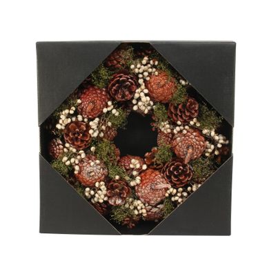 30cm Autumnal Colour Cone wreath