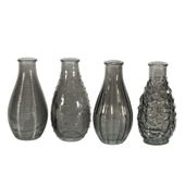 14cm Set of 4 Vintage Bud Vases-Dove Grey