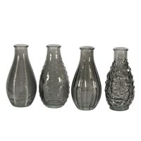 14cm Set of 4 Vintage Bud Vases-Dove Grey
