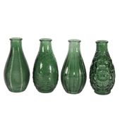 14cm Set of 4 Vintage Bud Vases-Pear Green