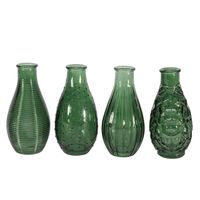 14cm Set of 4 Vintage Bud Vases-Pear Green