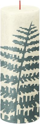 Bolsius Rustic Silhouette Candle 190 x 68 - Soft Pearl Fern
