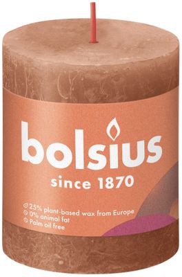 Bolsius Rustic Shine Pillar Candle 80 x 68 - Rusty Pink
