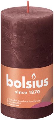 Bolsius Rustic Shine Pillar Candle 130 x 68- Velvet Red