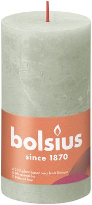 Bolsius Rustic Shine Pillar Candle 130 x 68 - Foggy Green