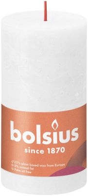 Bolsius Rustic Shine Pillar Candle 130 x 68- Cloudy White