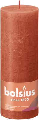 Bolsius Rustic Shine Pillar Candle 190 x 68- Earthy Orange