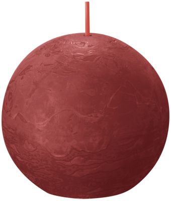Bolsius Rustic Ball Candle 76mm - Delicate Red