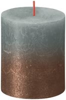 Bolsius Rustic Metallic Candle 80 x 68 - Faded Eucalyptus Green Copper