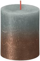 Bolsius Rustic Metallic Candle 80 x 68 - Faded Eucalyptus Green Copper