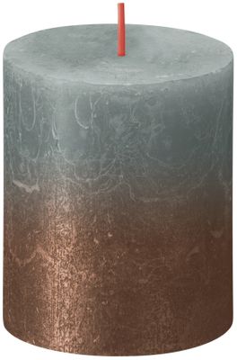 Bolsius Rustic Metallic Candle 80 x 68 - Faded Eucalyptus Green Copper