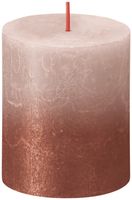Bolsius Rustic Metallic Candle 80 x 68 - Faded Misty Pink Amber