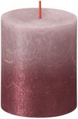 Bolsius Rustic Metallic Candle 80 x 68 - Faded Rose Red